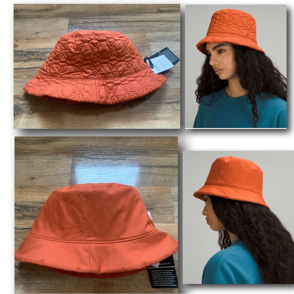 Lululemon Reversible Quilted Bucket Hat Canyon Orange NWT